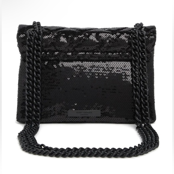 KURT GEIGER LONDON Mini Kensington Black Sequins Shoulder Bag - Picture 4 of 6